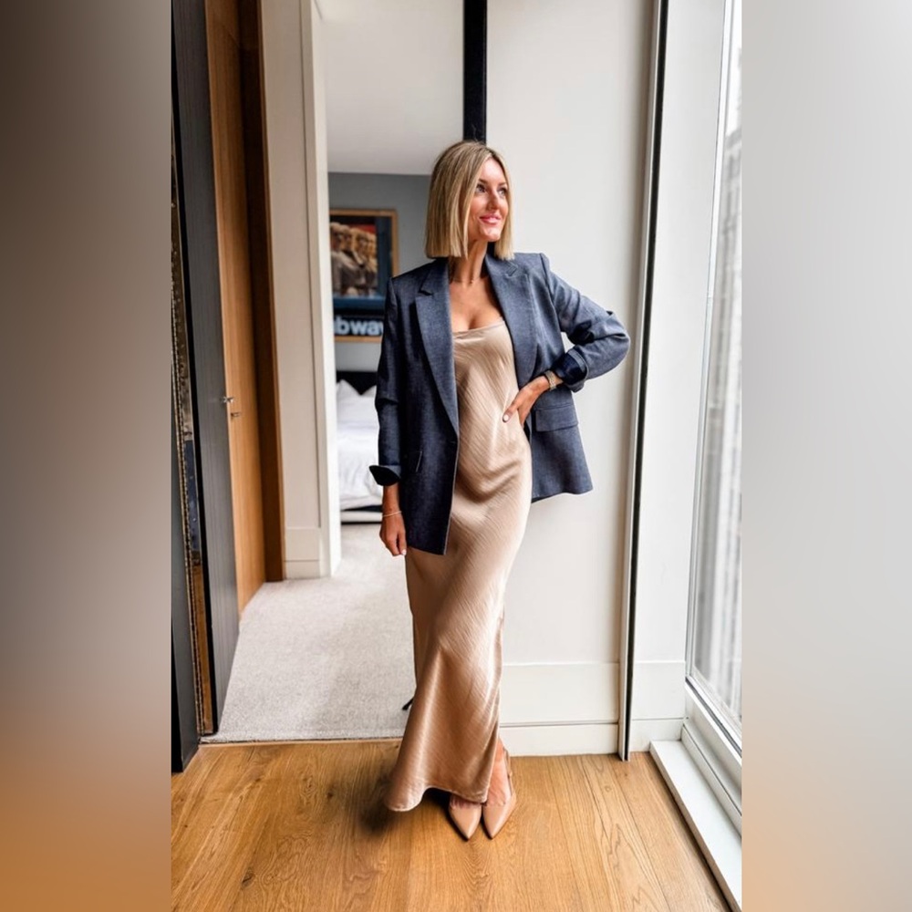 Zara Straight Cut Shoulder Pad Blazer
